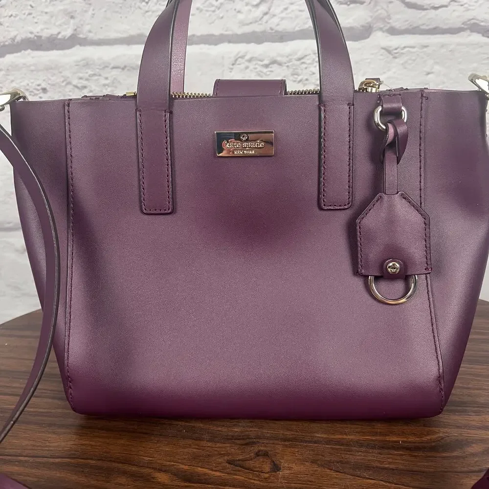 Kate Spade Office Siren Minimalist Preppy Leather Putnam Drive Small Nelle Tote